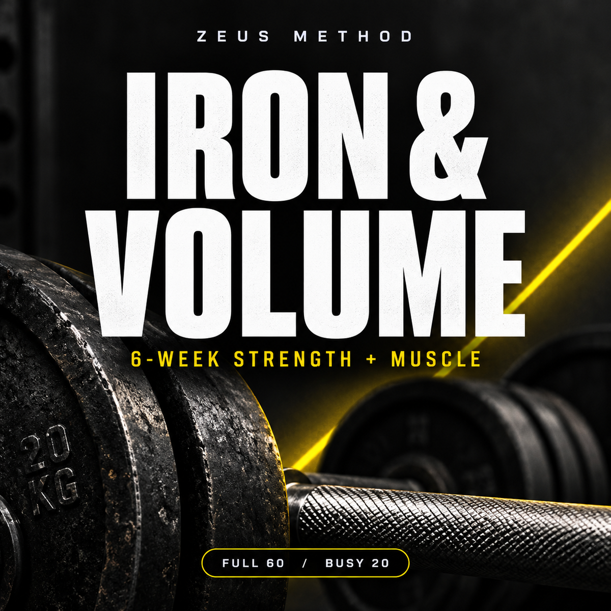 IRON & VOLUME: 6 weeks of strength and muscle training. Full 60 / Busy 20.